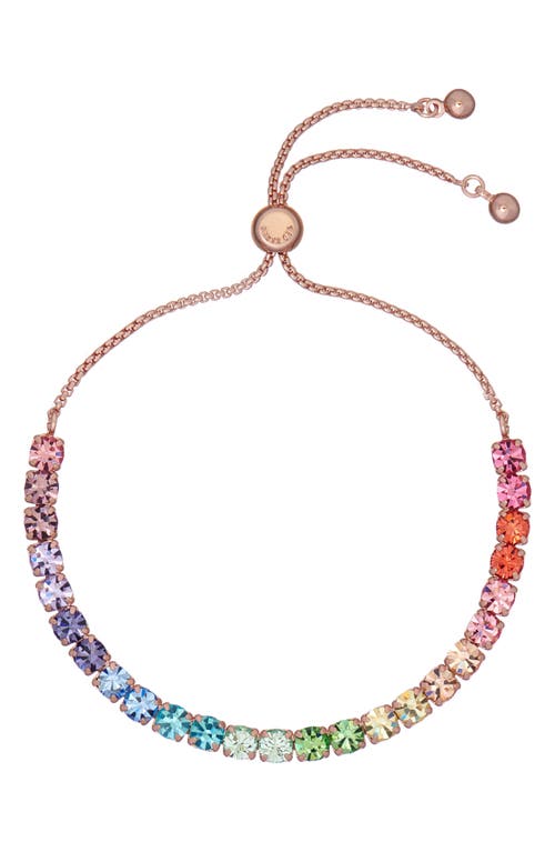 Ted Baker London Melrah Icon Crystal Slider Tennis Bracelet in Rose Gold Rainbow Crystal at Nordstrom