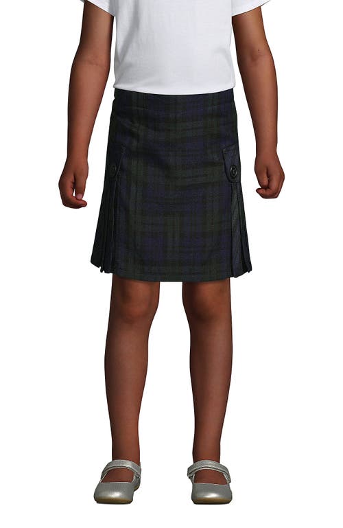 LANDS' END LANDS' END SCHOOL UNIFORM GIRLS SLIM SIDE PLEAT PLAID SKORT ABOVE KNEE