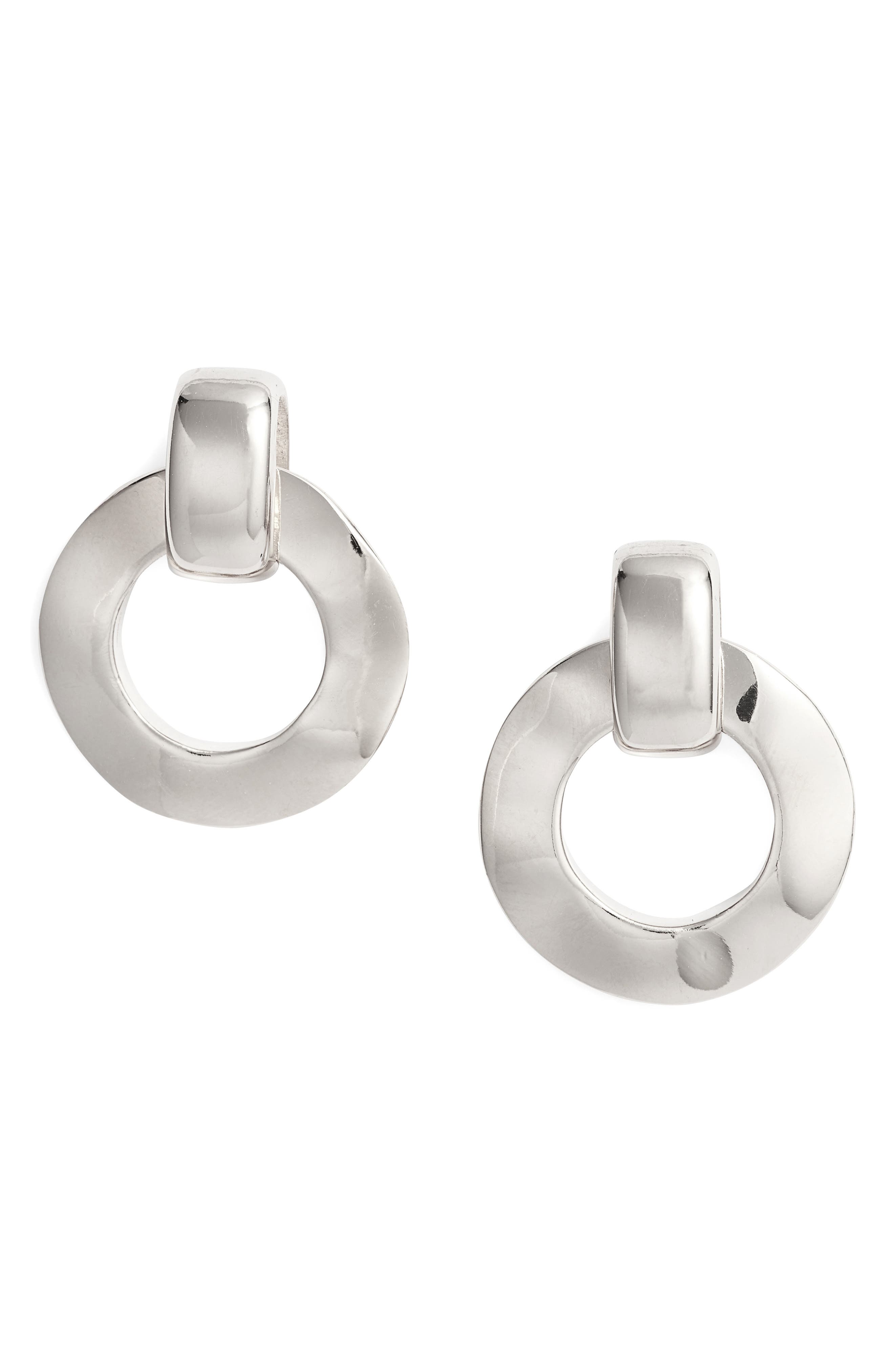 BIKO Aya Frontal Hoop Earrings in Silver at Nordstrom