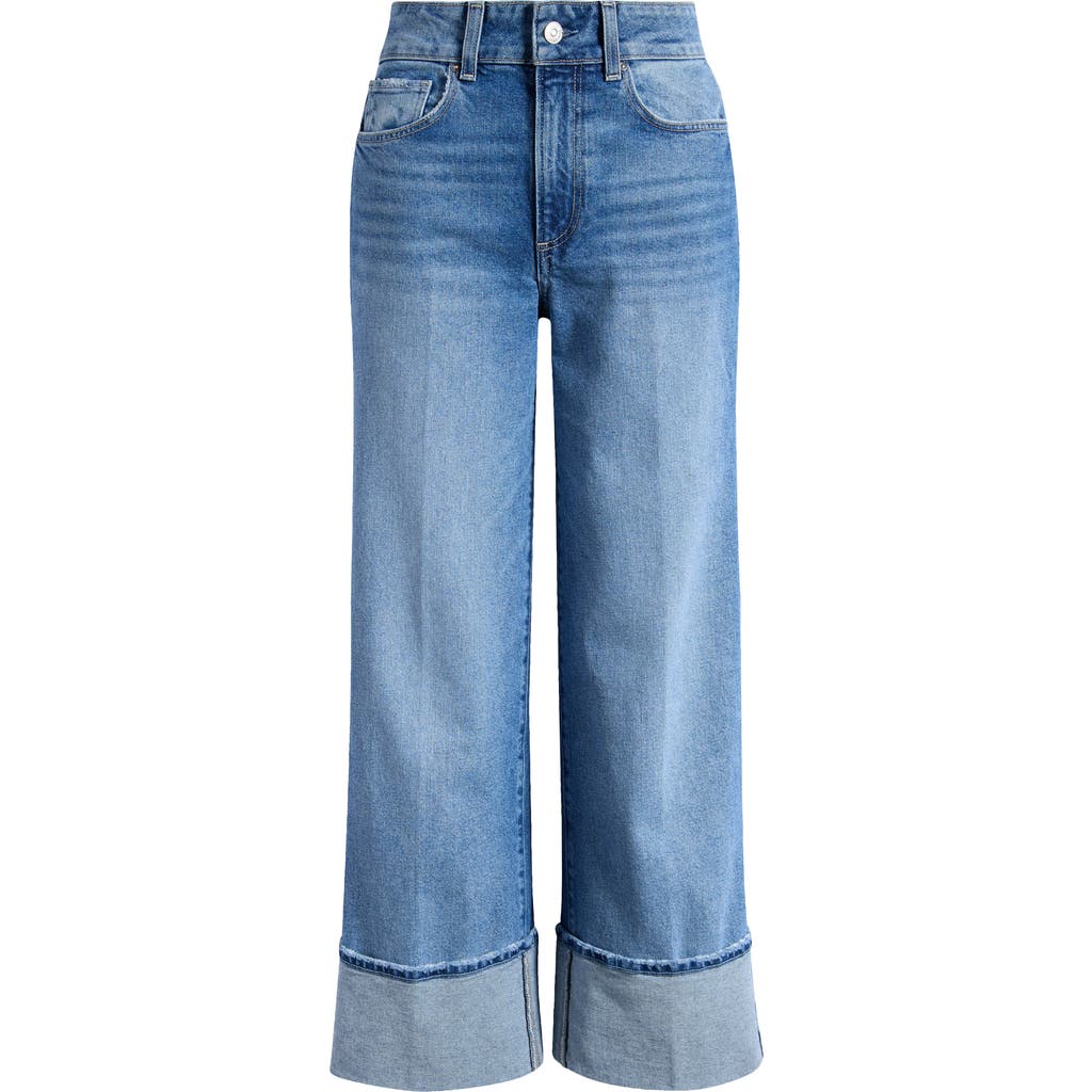 PAIGE PAIGE SASHA CUFFED HIGH WAIST ANKLE WIDE LEG JEANS