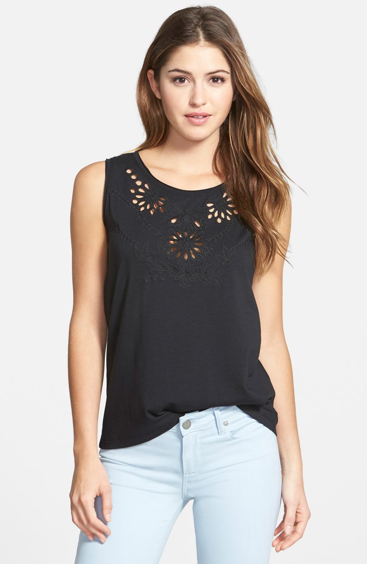 Two by Vince Camuto Embroidered Eyelet Tank | Nordstrom