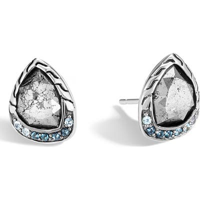 John Hardy Classic Chain Topaz Stud Earrings