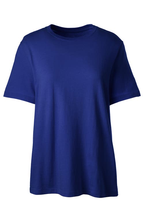 Shop Lands' End School Uniform  Short Sleeve Feminine Fit Essential T-shirt In Cobalt