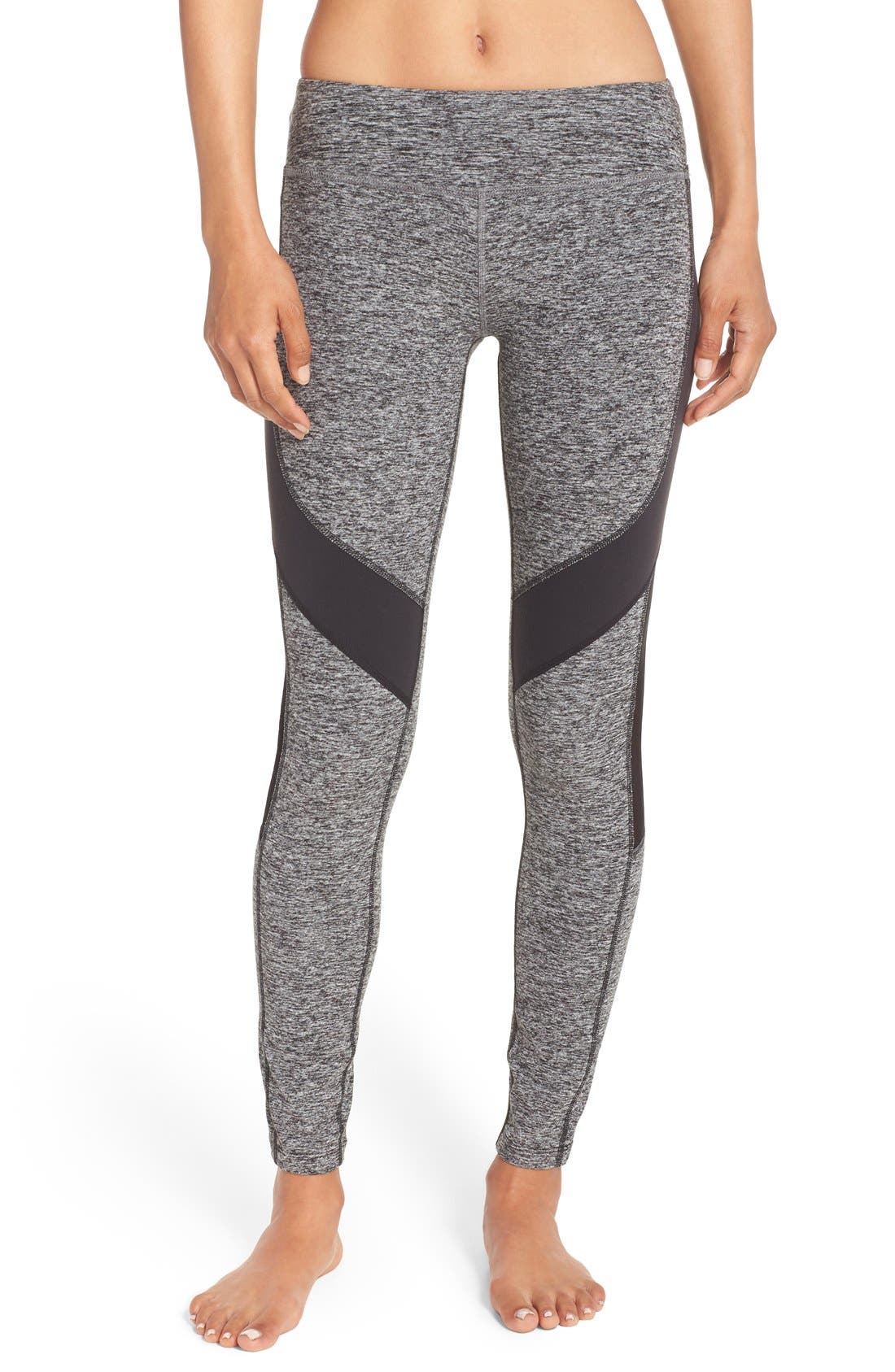 Beyond Yoga Side Mesh & Contrast Panel Leggings Nordstrom