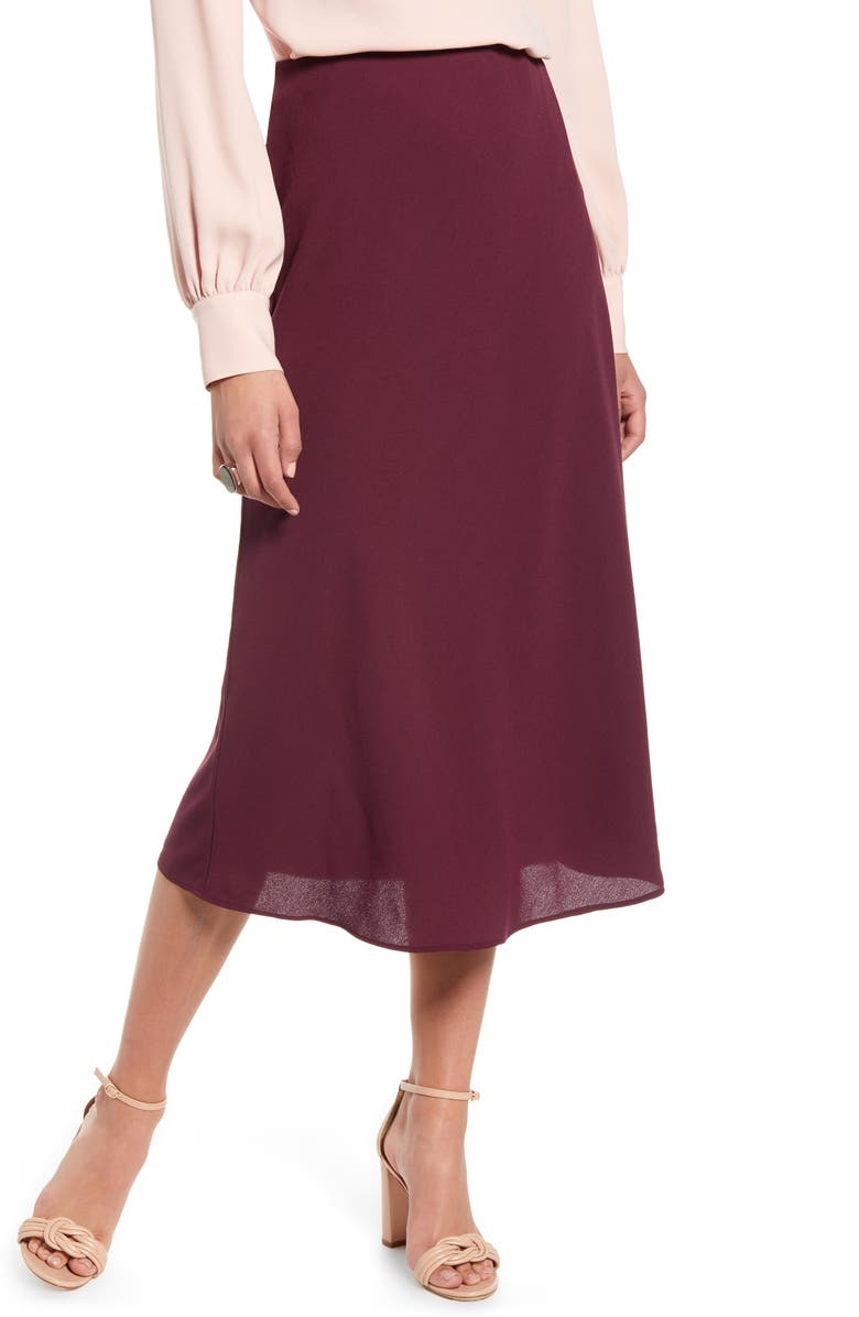 Halogen® Bias Cut A-Line Skirt (Regular & Petite) | Nordstrom