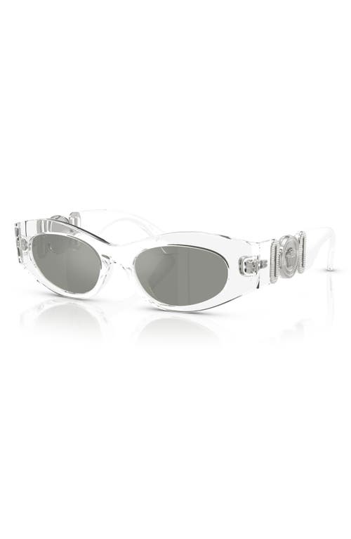 Shop Versace 51mm Oval Sunglasses In Crystal