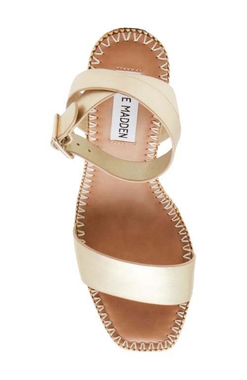 Shop Steve Madden Cassie Platform Wedge Sandal In Gold Leather