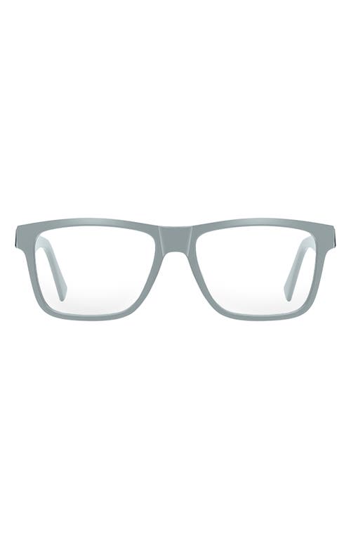 Parker 57mm Square Blue Light Blocking Glasses in Matte Grey