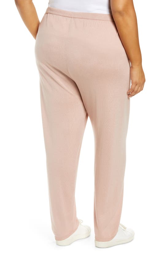 Eileen Fisher Petite Organic Cotton Terry Ankle Track Pants In Powder