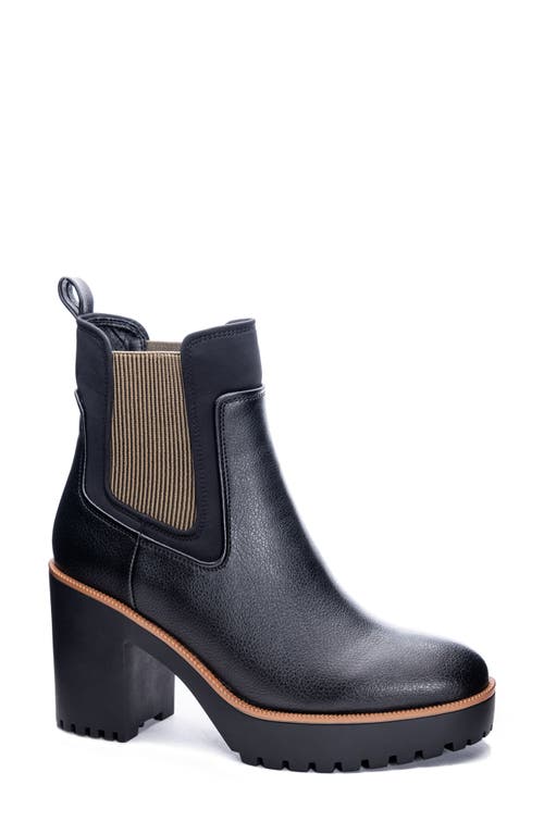 Chinese Laundry Good Day Chelsea Boot in Black Faux Leather