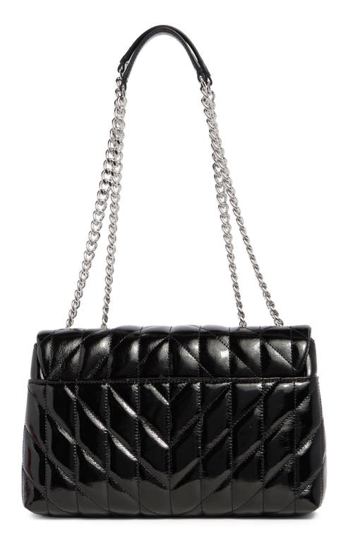 Shop Karl Lagerfeld Lafayette Medium Shoulder Bag In Black/silver
