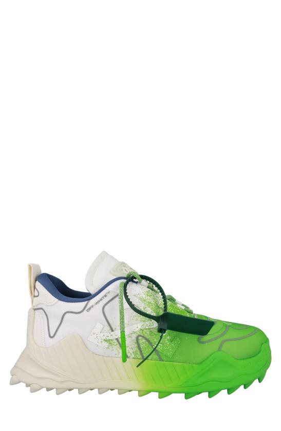 Shop Off-white Odsy Mesh Sneaker In White Green