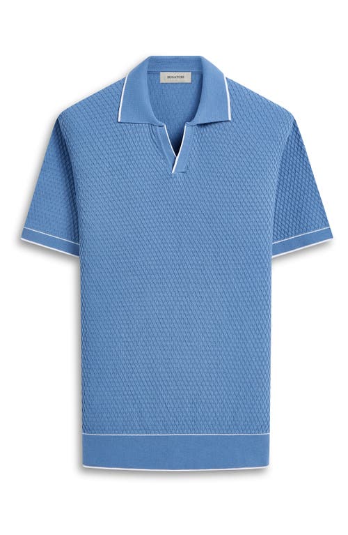 Shop Bugatchi Tipped Johnny Collar Polo In Cobalt