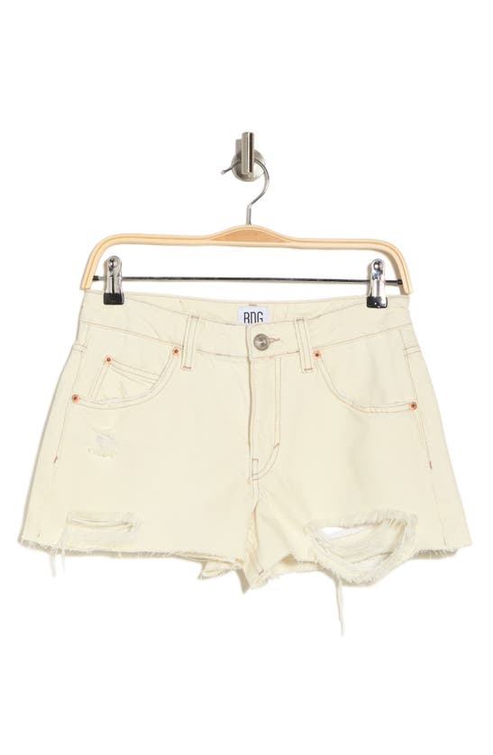 Shop Bdg Urban Outfitters Harri Cut Off Distressed Denim Shorts In Ecru