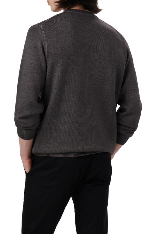Bugatchi Cable Stitch Merino Wool Sweater In Anthracite