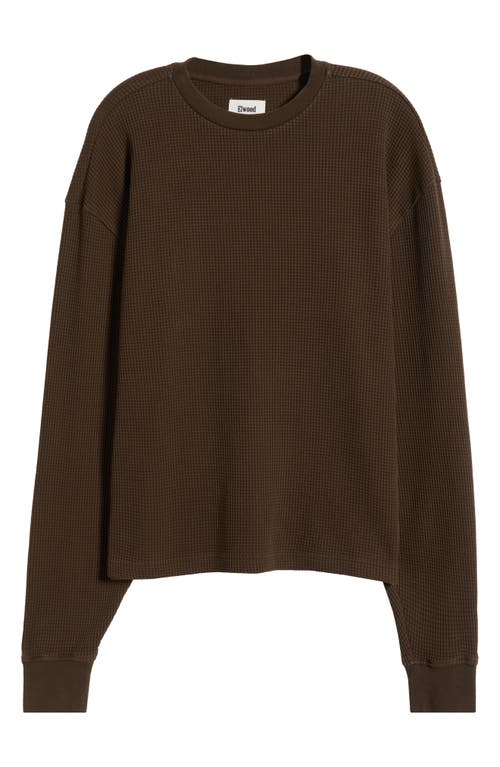 Shop Elwood Thermal Long Sleeve T-shirt In Vintage Chocolate