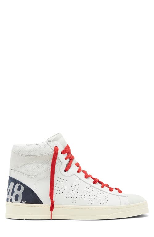 Shop P448 Taylor High Top Sneaker In White/blue