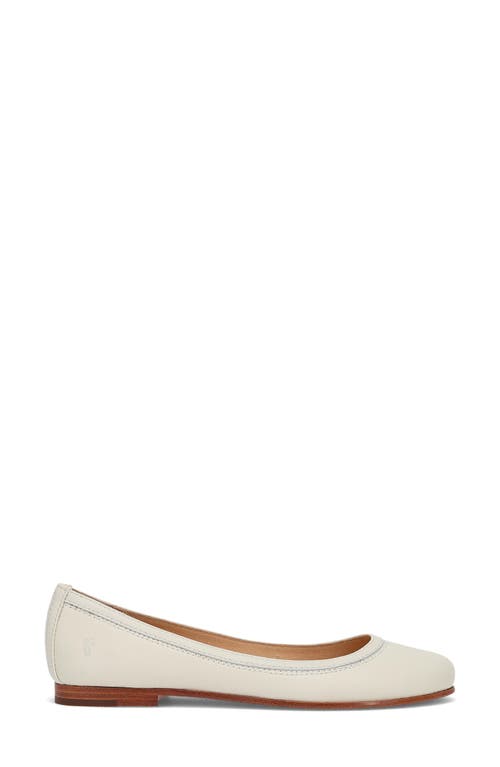 Shop Frye Carson Ballet Flat In White Cabra Veg