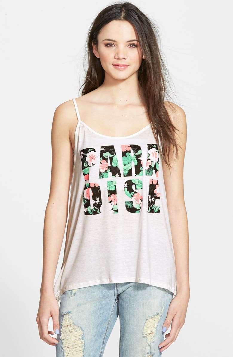 Living Doll 'Paradise' Graphic High/Low Tank (Juniors) | Nordstrom