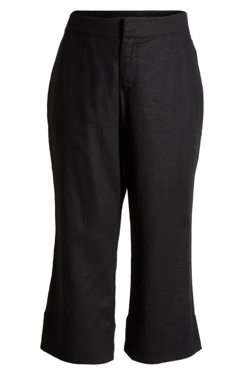 Shop Universal Standard Courtyard Linen Blend Capri Pants In Black