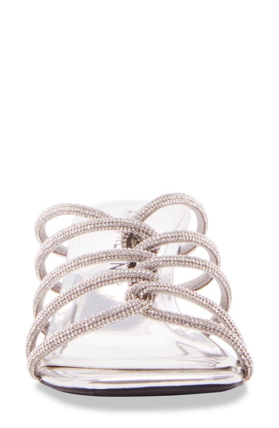 Shop Anne Klein Geena Rhinestone Wedge Sandal In Silver