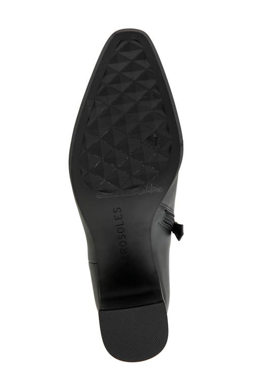 Aerosoles Melina Block Heel Bootie In Black Leather