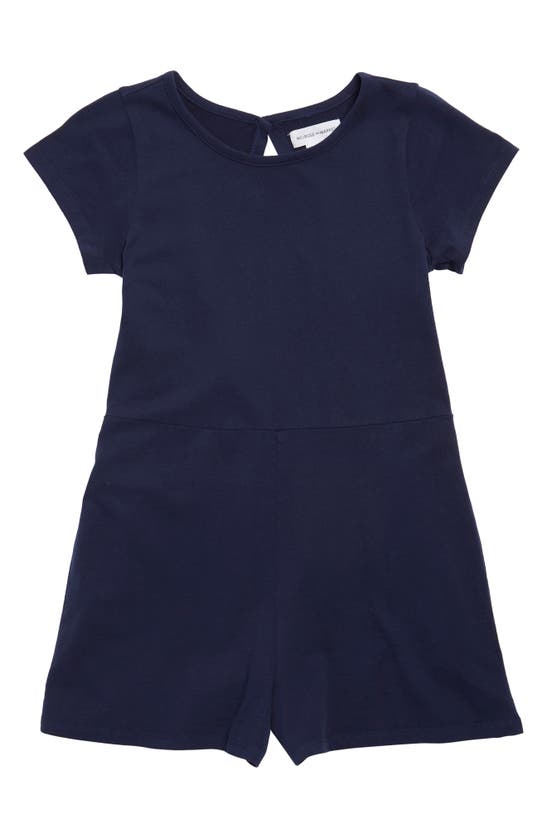 Melrose And Market Kids' Floral Print Open Back Romper In Blue