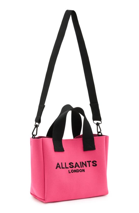 Shop Allsaints Mini Izzy Recycled Polyester Tote In Hot Pink