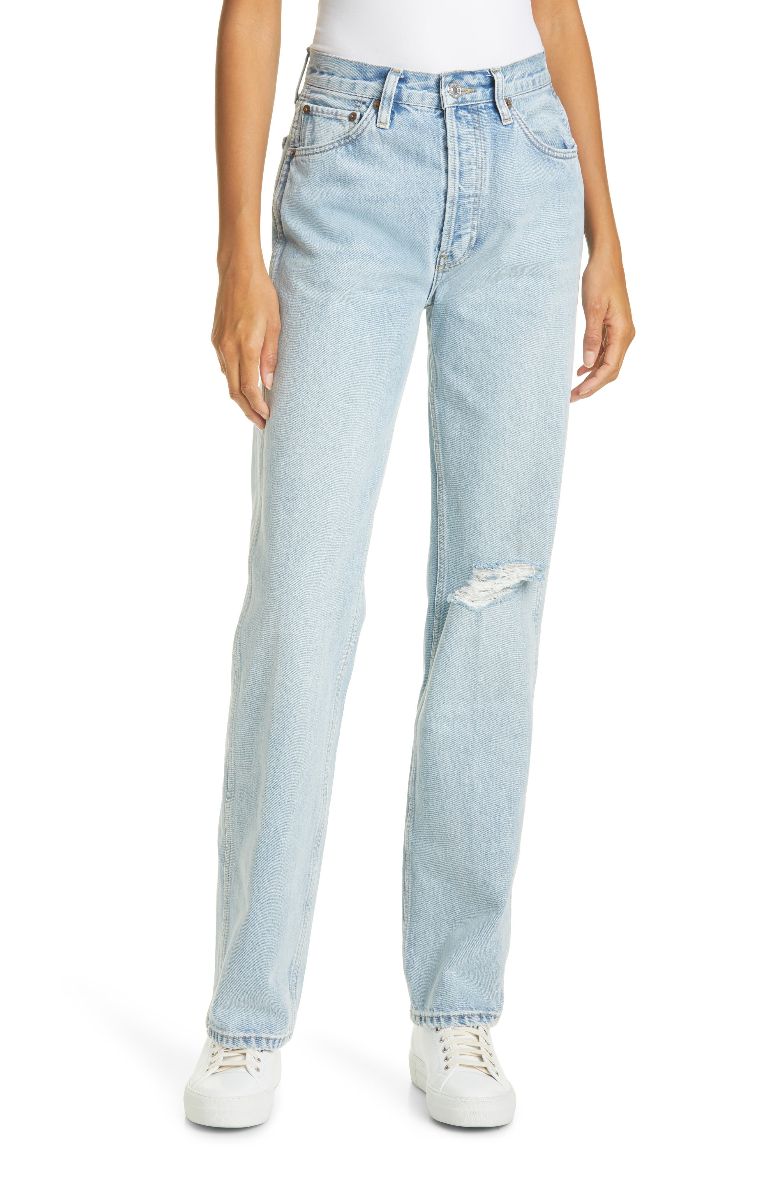 Buy high rise loose jeans redone> OFF-58%