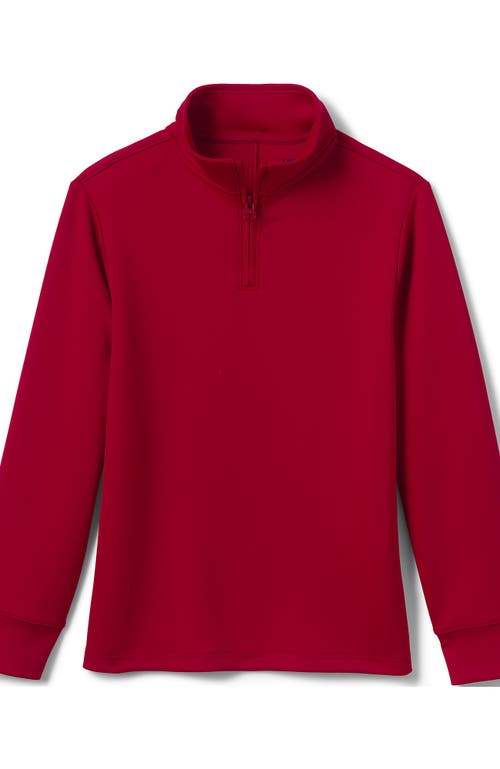 Shop Lands' End School Uniform Kids Quarter Zip Pullover In Red