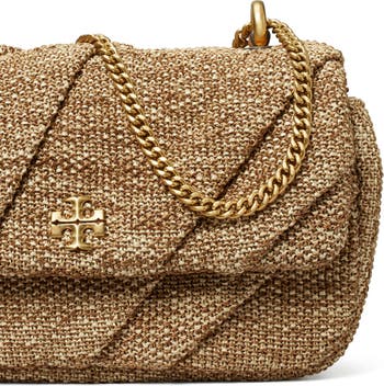 kira raffia stripe chain shoulder bag