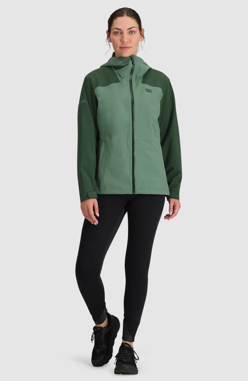 Shop Outdoor Research Stratoburst Packable Rain Jacket In Balsam/grove