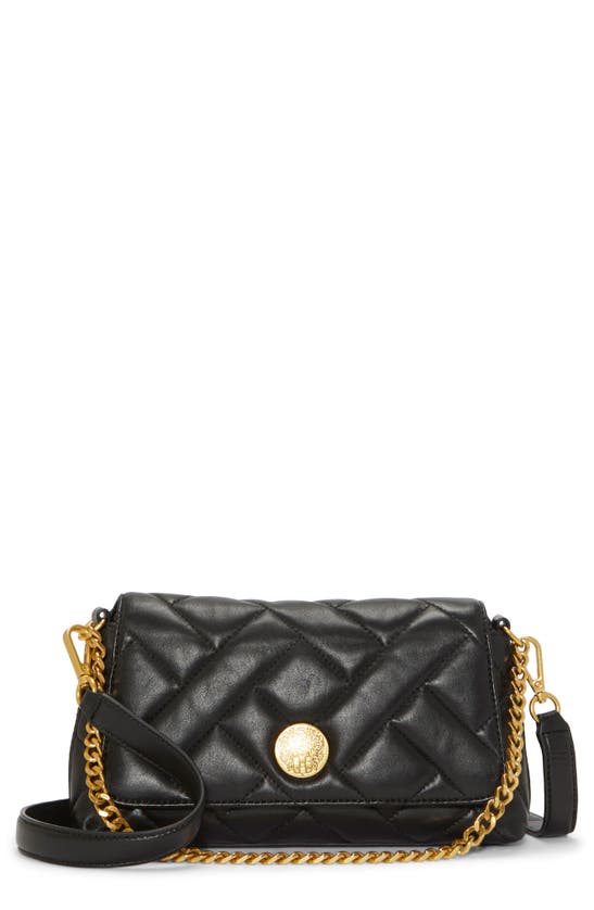 Shop Vince Camuto Kisho Quilted Leather Crossbody Bag In Black Sheep Hunter