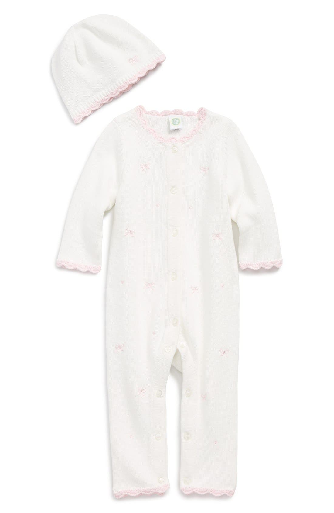 Little Me Knit Romper & Hat (Baby Girls) Nordstrom