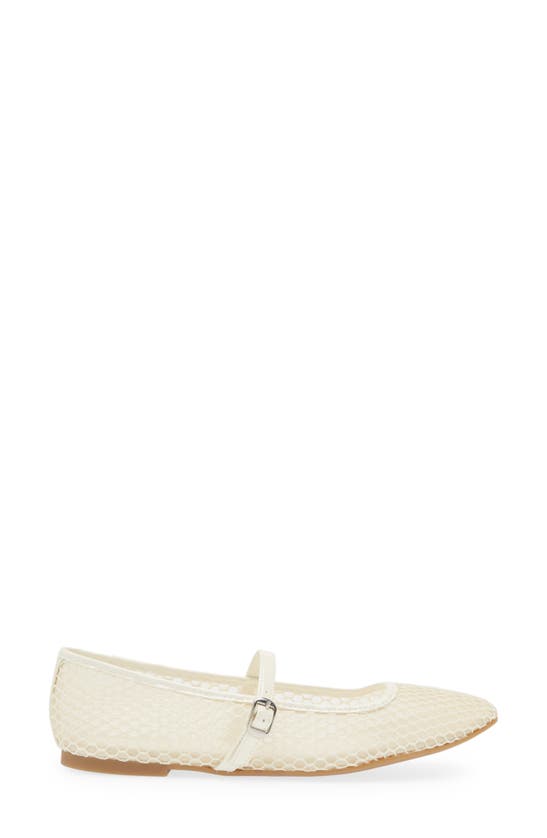 Shop Open Edit Desi Mary Jane Mesh Flat In Ivory Egret