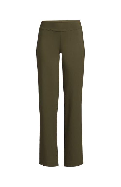 Lands' End Plus Size Starfish Mid Rise Straight Leg Pants In Forest Moss