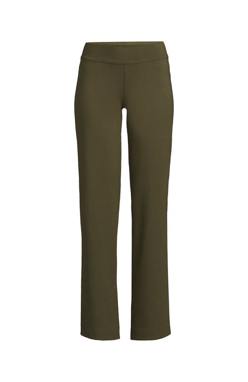 Shop Lands' End Plus Size Starfish Mid Rise Straight Leg Pants In Forest Moss