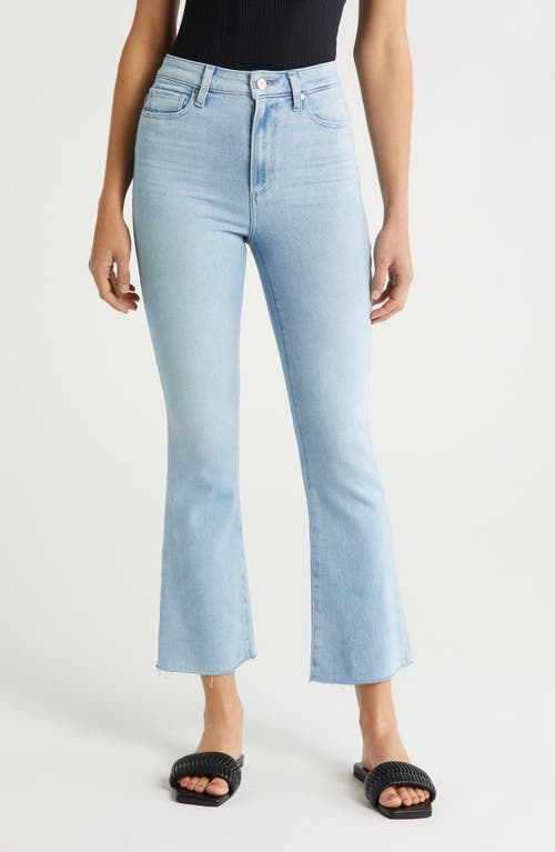 PAIGE Claudine High Waist Frayed Hem Ankle Flare Jeans Shooting Star at Nordstrom,