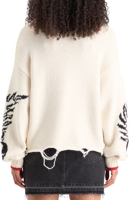 SCOTCH & SODA SCOTCH & SODA DISTRESSED INTARSIA SWEATER