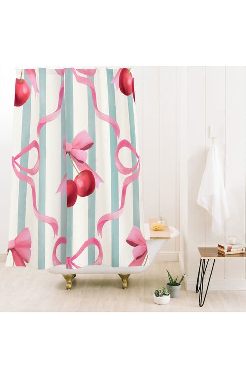 Deny Designs Preppy Bows Shower Curtain In Blue