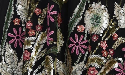 DRESS THE POPULATION DRESS THE POPULATION ARIYAH FLORAL SEQUIN A-LINE GOWN 