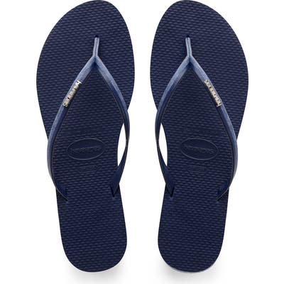 Havaianas You Jeans Flip Flop, 9/40 BR - Blue