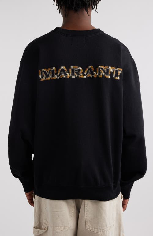 Shop Isabel Marant Mikoe Embroidered Sweatshirt In Faded Black