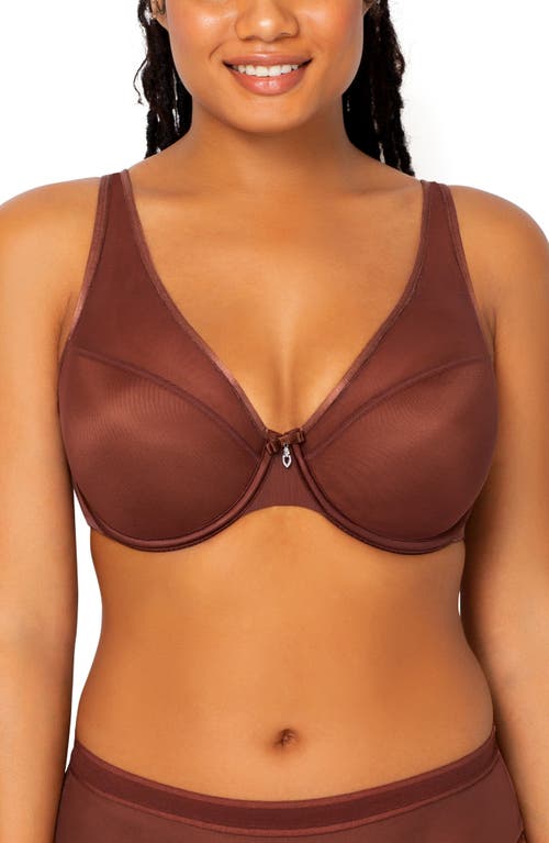 Underwire Plunge Bra in Chocolate