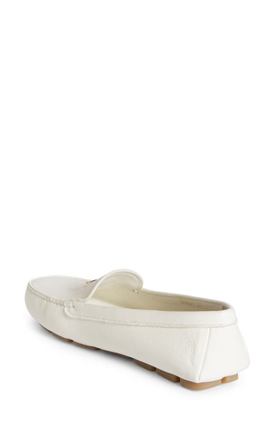 Shop Prada Triangle Logo Driving Loafer In Ivory