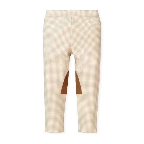 Hope & Henry Girls' Ponte Riding Pant, Infant In Medium Khaki Houndstooth