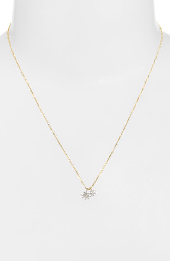 Meira T Dual Diamond Pendant Necklace In Two Toned Yellow Gold
