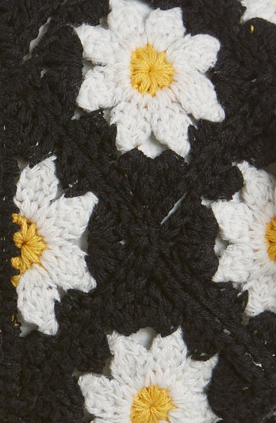 Shop Bp. Crochet Daisy Headscarf In Black- White
