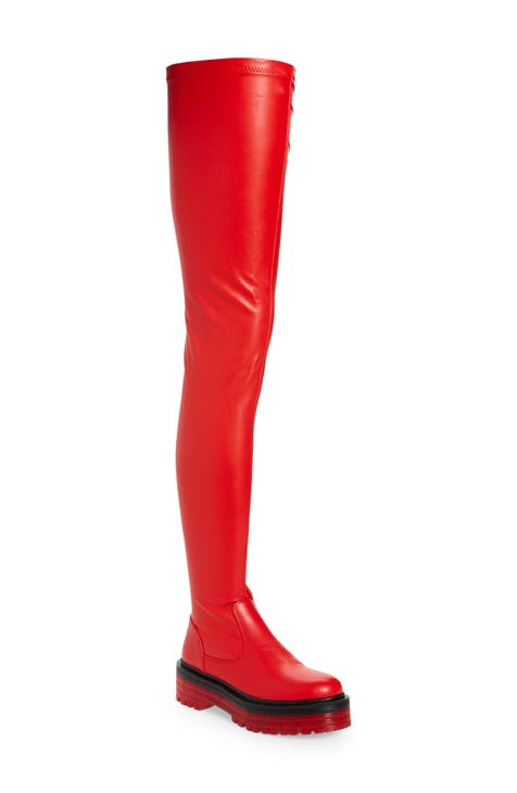 Red Over-the-Knee Boots for Women