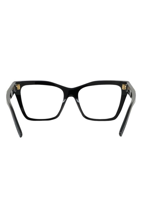 Givenchy Plumeties 55mm Rectangular Optical Glasses In Shiny Black